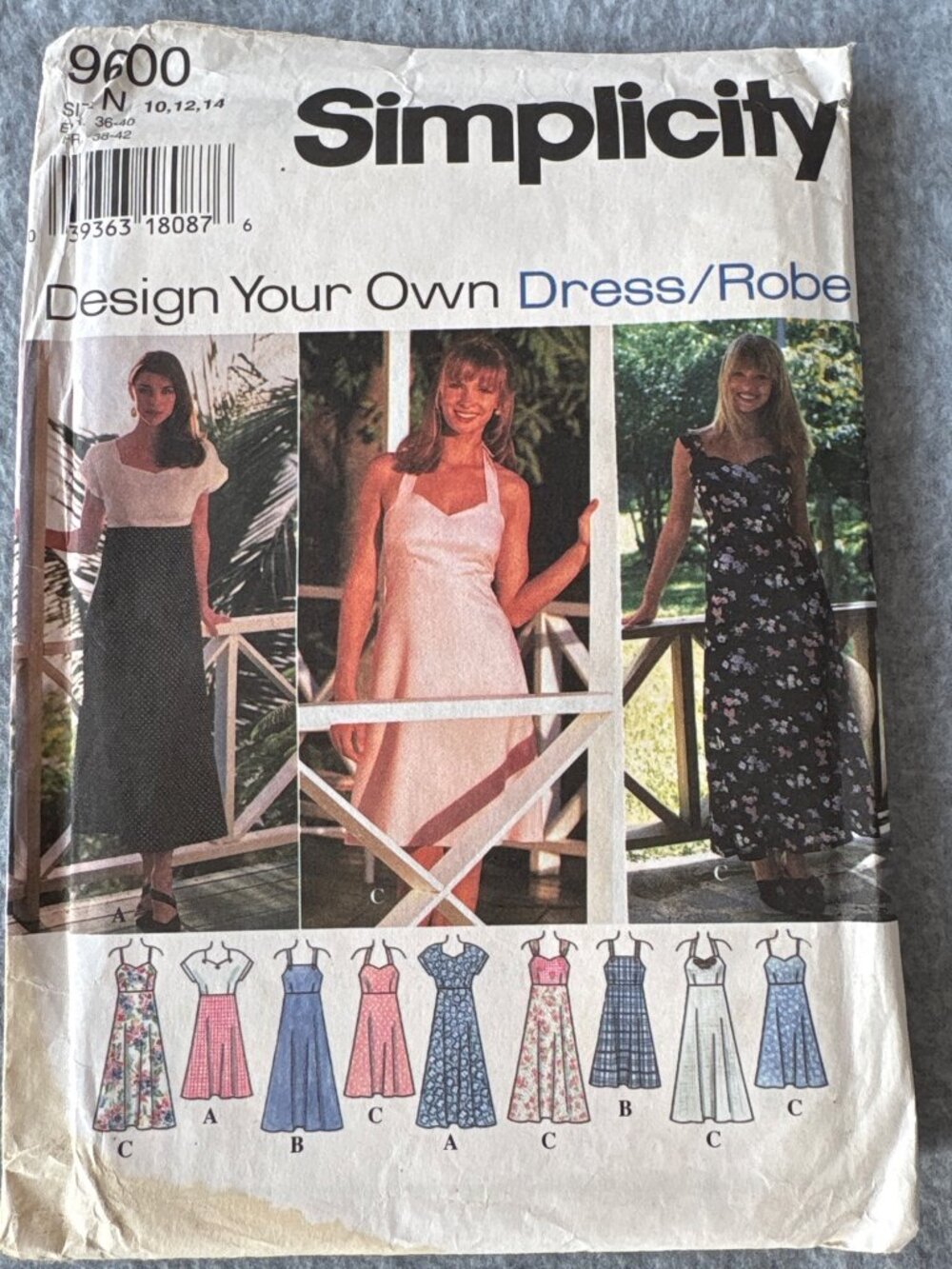 Simplicity 9600 Women Dress Sewing Pattern Size 10 12 14 Uncut 1995